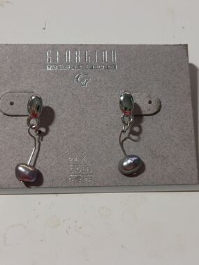 Georgiou Silver-Tone Drop Earrings with Iridescent Metal Bobbles
